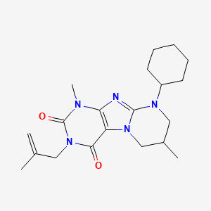 molecular formula C20H29N5O2 B2441835 9-cyclohexyl-1,7-dimethyl-3-(2-methylprop-2-enyl)-7,8-dihydro-6H-purino[7,8-a]pyrimidine-2,4-dione CAS No. 876899-60-4