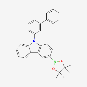 molecular formula C30H28BNO2 B2441838 9-([1,1'-Biphenyl]-3-yl)-3-(4,4,5,5-tetramethyl-1,3,2-dioxaborolan-2-yl)-9H-carbazole CAS No. 1533406-38-0
