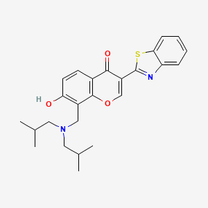 molecular formula C25H28N2O3S B2441840 3-(苯并[d]噻唑-2-基)-8-((二异丁基氨基)甲基)-7-羟基-4H-色满-4-酮 CAS No. 637747-62-7