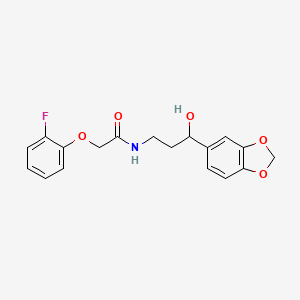 molecular formula C18H18FNO5 B2441847 N-(3-(benzo[d][1,3]dioxol-5-yl)-3-hydroxypropyl)-2-(2-fluorophenoxy)acetamide CAS No. 1421505-37-4