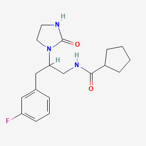 N-(3-(3-fluorophenyl)-2-(2-oxoimidazolidin-1-yl)propyl)cyclopentanecarboxamide