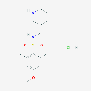 molecular formula C15H25ClN2O3S B2441852 4-methoxy-2,6-dimethyl-N-[(piperidin-3-yl)methyl]benzene-1-sulfonamide hydrochloride CAS No. 1940850-68-9