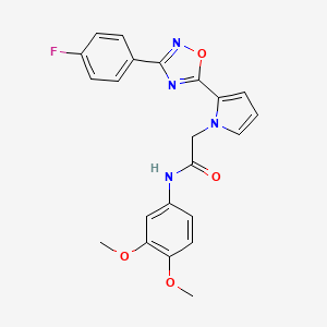 molecular formula C22H19FN4O4 B2441855 N-(3,4-dimethoxyphenyl)-2-{2-[3-(4-fluorophenyl)-1,2,4-oxadiazol-5-yl]-1H-pyrrol-1-yl}acetamide CAS No. 1260992-38-8