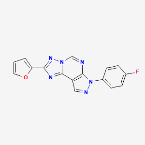 molecular formula C16H9FN6O B2441856 7-(4-fluorophenyl)-2-(furan-2-yl)-7H-pyrazolo[4,3-e][1,2,4]triazolo[1,5-c]pyrimidine CAS No. 844655-72-7