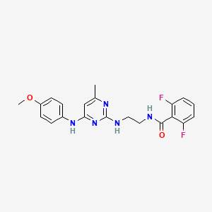 molecular formula C21H21F2N5O2 B2441857 2,6-difluoro-N-(2-((4-((4-methoxyphenyl)amino)-6-methylpyrimidin-2-yl)amino)ethyl)benzamide CAS No. 1203364-27-5