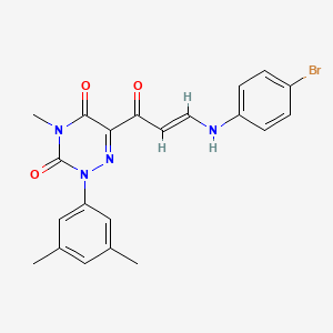 molecular formula C21H19BrN4O3 B2441863 6-(3-(4-溴苯胺)丙烯酰基)-2-(3,5-二甲苯基)-4-甲基-1,2,4-三嗪-3,5(2H,4H)-二酮 CAS No. 477845-37-7