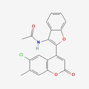 molecular formula C20H14ClNO4 B2441867 N-[2-(6-氯-7-甲基-2-氧代色满-4-基)-1-苯并呋喃-3-基]乙酰胺 CAS No. 903196-54-3