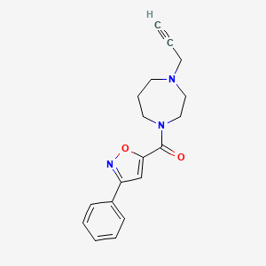 molecular formula C18H19N3O2 B2441872 1-(3-Phenyl-1,2-oxazole-5-carbonyl)-4-(prop-2-yn-1-yl)-1,4-diazepane CAS No. 2094198-12-4