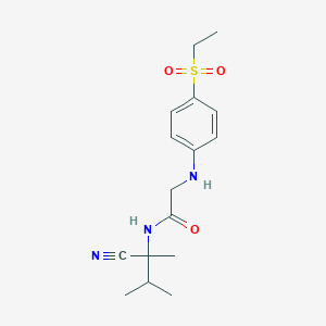 molecular formula C16H23N3O3S B2441873 N-(2-cyano-3-methylbutan-2-yl)-2-(4-ethylsulfonylanilino)acetamide CAS No. 1241185-78-3