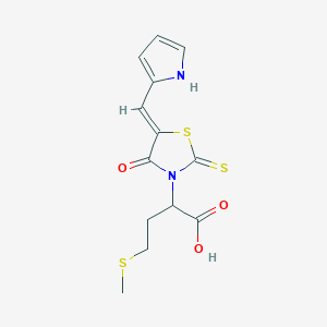 (Z)-2-(5-((1H-pyrrol-2-yl)methylene)-4-oxo-2-thioxothiazolidin-3-yl)-4-(methylthio)butanoic acid