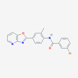 molecular formula C20H14BrN3O2 B244188 3-bromo-N-(2-methyl-4-[1,3]oxazolo[4,5-b]pyridin-2-ylphenyl)benzamide 