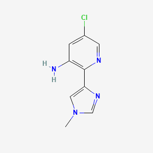 molecular formula C9H9ClN4 B2441880 5-氯-2-(1-甲基咪唑-4-基)吡啶-3-胺 CAS No. 1858568-00-9