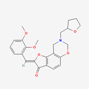 molecular formula C24H25NO6 B2441881 (Z)-2-(2,3-dimethoxybenzylidene)-8-((tetrahydrofuran-2-yl)methyl)-8,9-dihydro-2H-benzofuro[7,6-e][1,3]oxazin-3(7H)-one CAS No. 951930-34-0