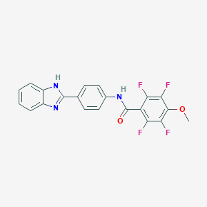 molecular formula C21H13F4N3O2 B244189 N-[4-(1H-benzimidazol-2-yl)phenyl]-2,3,5,6-tetrafluoro-4-methoxybenzamide 