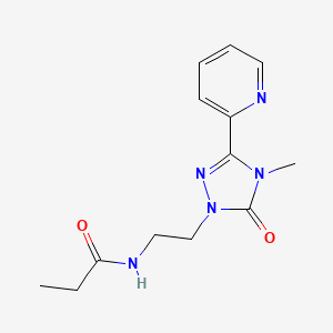 molecular formula C13H17N5O2 B2441900 N-(2-(4-methyl-5-oxo-3-(pyridin-2-yl)-4,5-dihydro-1H-1,2,4-triazol-1-yl)ethyl)propionamide CAS No. 1209363-99-4