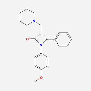 molecular formula C22H26N2O2 B2441904 1-(4-Methoxyphenyl)-4-phenyl-3-(piperidinomethyl)-2-azetanone CAS No. 478049-89-7