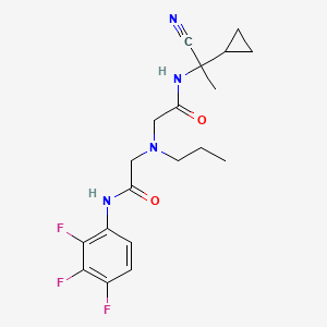 molecular formula C19H23F3N4O2 B2441906 N-(1-cyano-1-cyclopropylethyl)-2-[propyl({[(2,3,4-trifluorophenyl)carbamoyl]methyl})amino]acetamide CAS No. 1210383-65-5