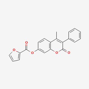 4-methyl-2-oxo-3-phenyl-2H-chromen-7-yl furan-2-carboxylate