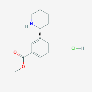 molecular formula C14H20ClNO2 B2441914 Ethyl (R)-3-(piperidin-2-yl)benzoate hydrochloride CAS No. 2244064-28-4