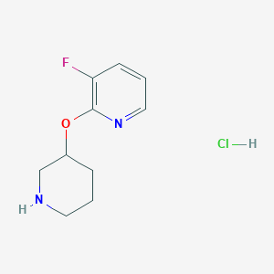molecular formula C10H14ClFN2O B2441920 3-Fluoro-2-(piperidin-3-yloxy)pyridine hydrochloride CAS No. 1707369-80-9