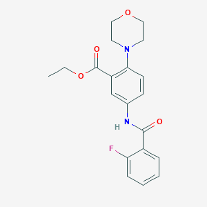 molecular formula C20H21FN2O4 B244193 Ethyl 5-[(2-fluorobenzoyl)amino]-2-morpholin-4-ylbenzoate 