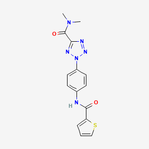 molecular formula C15H14N6O2S B2441934 N,N-dimethyl-2-(4-(thiophene-2-carboxamido)phenyl)-2H-tetrazole-5-carboxamide CAS No. 1396748-87-0