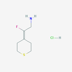 molecular formula C7H13ClFNS B2441937 2-氟-2-(噻-4-亚烷基)乙胺;盐酸盐 CAS No. 2503207-30-3