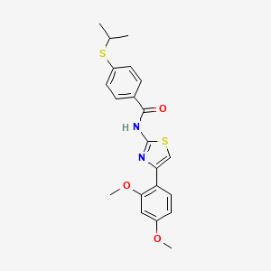 molecular formula C21H22N2O3S2 B2441939 N-(4-(2,4-二甲氧基苯基)噻唑-2-基)-4-(异丙硫基)苯甲酰胺 CAS No. 919840-34-9