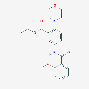 molecular formula C21H24N2O5 B244194 Ethyl 5-[(2-methoxybenzoyl)amino]-2-(4-morpholinyl)benzoate 