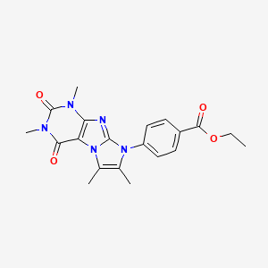 molecular formula C20H21N5O4 B2441942 4-(1,3,6,7-四甲基-2,4-二氧代-3,4-二氢-1H-咪唑并[2,1-f]嘌呤-8(2H)-基)苯甲酸乙酯 CAS No. 887460-25-5