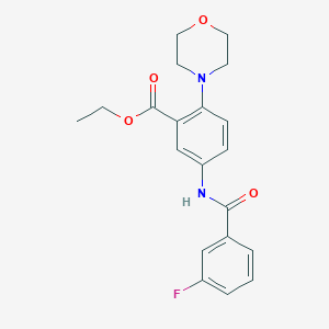 molecular formula C20H21FN2O4 B244195 Ethyl 5-[(3-fluorobenzoyl)amino]-2-morpholin-4-ylbenzoate 