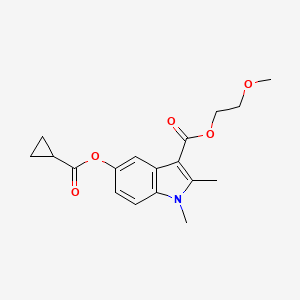 molecular formula C18H21NO5 B2441952 2-Methoxyethyl 5-(cyclopropanecarbonyloxy)-1,2-dimethylindole-3-carboxylate CAS No. 896850-53-6