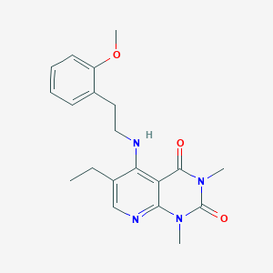 molecular formula C20H24N4O3 B2441955 6-ethyl-5-((2-methoxyphenethyl)amino)-1,3-dimethylpyrido[2,3-d]pyrimidine-2,4(1H,3H)-dione CAS No. 942008-10-8