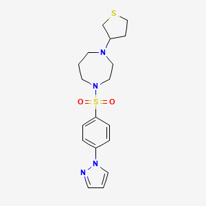 1-((4-(1H-pyrazol-1-yl)phenyl)sulfonyl)-4-(tetrahydrothiophen-3-yl)-1,4-diazepane