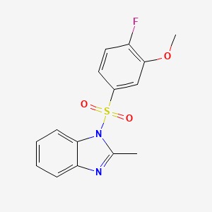 molecular formula C15H13FN2O3S B2441962 1-((4-氟-3-甲氧基苯基)磺酰基)-2-甲基-1H-苯并[d]咪唑 CAS No. 713504-56-4