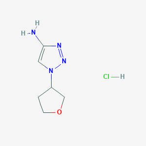 molecular formula C6H11ClN4O B2441969 1-(oxolan-3-yl)-1H-1,2,3-triazol-4-amine hydrochloride CAS No. 2230800-26-5