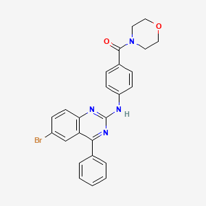 molecular formula C25H21BrN4O2 B2441979 (4-((6-Bromo-4-phenylquinazolin-2-yl)amino)phenyl)(morpholino)methanone CAS No. 332118-11-3