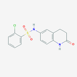 molecular formula C15H13ClN2O3S B2441981 2-chloro-N-(2-oxo-1,2,3,4-tetrahydroquinolin-6-yl)benzene-1-sulfonamide CAS No. 922133-61-7