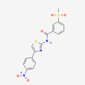 molecular formula C17H13N3O5S2 B2441985 3-(甲磺酰基)-N-(4-(4-硝基苯基)噻唑-2-基)苯甲酰胺 CAS No. 896287-05-1