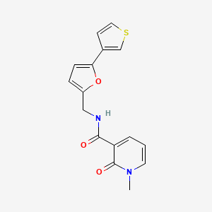 molecular formula C16H14N2O3S B2441986 1-甲基-2-氧代-N-((5-(噻吩-3-基)呋喃-2-基)甲基)-1,2-二氢吡啶-3-甲酰胺 CAS No. 2034253-62-6