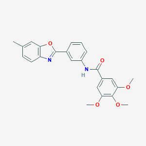 molecular formula C24H22N2O5 B244199 3,4,5-trimethoxy-N-[3-(6-methyl-1,3-benzoxazol-2-yl)phenyl]benzamide 