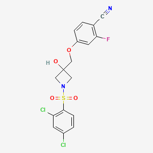 4-((1-((2,4-Dichlorophenyl)sulfonyl)-3-hydroxyazetidin-3-yl)methoxy)-2-fluorobenzonitrile