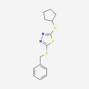 2-(Benzylsulfanyl)-5-(cyclopentylsulfanyl)-1,3,4-thiadiazole