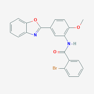 molecular formula C21H15BrN2O3 B244200 N-[5-(1,3-benzoxazol-2-yl)-2-methoxyphenyl]-2-bromobenzamide 