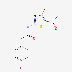 molecular formula C14H13FN2O2S B2442001 N-(5-acetyl-4-methylthiazol-2-yl)-2-(4-fluorophenyl)acetamide CAS No. 941983-89-7