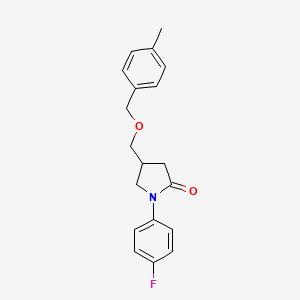 molecular formula C19H20FNO2 B2442004 1-(4-Fluorophenyl)-4-{[(4-methylbenzyl)oxy]methyl}pyrrolidin-2-one CAS No. 1291852-67-9