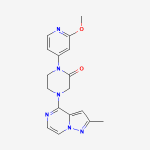 molecular formula C17H18N6O2 B2442007 1-(2-Methoxypyridin-4-yl)-4-(2-methylpyrazolo[1,5-a]pyrazin-4-yl)piperazin-2-one CAS No. 2380080-10-2