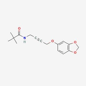 molecular formula C16H19NO4 B2442009 N-(4-(benzo[d][1,3]dioxol-5-yloxy)but-2-yn-1-yl)pivalamide CAS No. 1448053-64-2