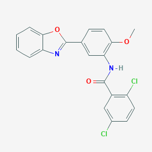 molecular formula C21H14Cl2N2O3 B244201 N-[5-(1,3-benzoxazol-2-yl)-2-methoxyphenyl]-2,5-dichlorobenzamide 