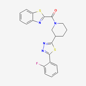 Benzo[d]thiazol-2-yl(3-(5-(2-fluorophenyl)-1,3,4-thiadiazol-2-yl)piperidin-1-yl)methanone